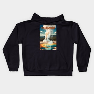 Yellowstone Famous Geyser Modern Tourism Ad Kids Hoodie